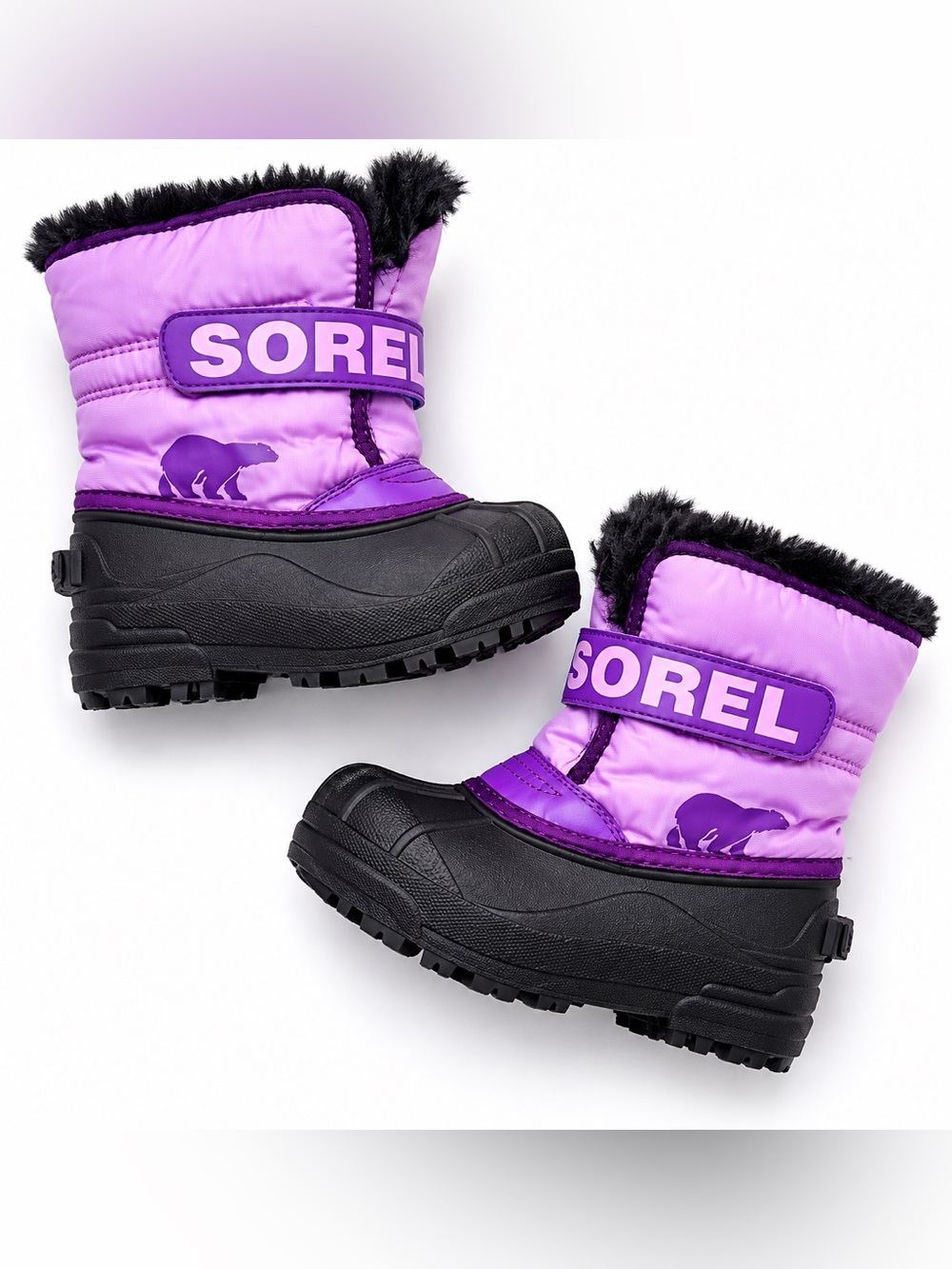 Sorel Kids' Purple and Black Insulated Snow Boots sz 11